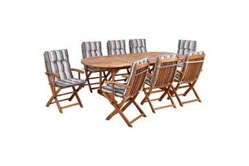 Matsalsset Maui II Flerfärgad/beige/blå/ljus trä, 8-Sits