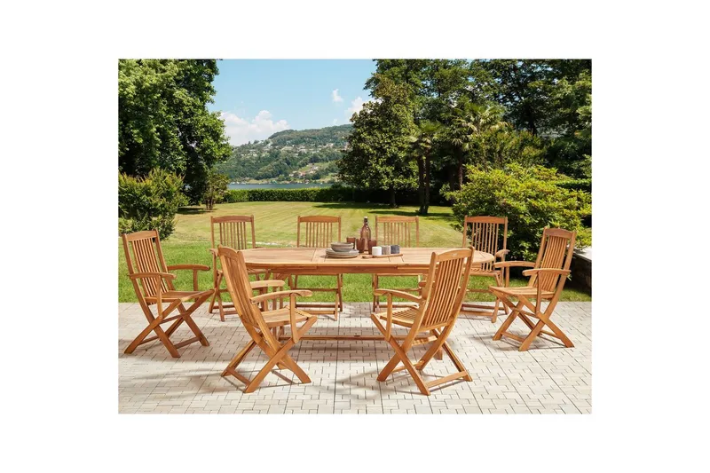Matsalsset Maui II Ljus trä, 8-Sits - Ljus trä, 8-Sits - Utemöbler - Utegrupp - Matgrupp utomhus