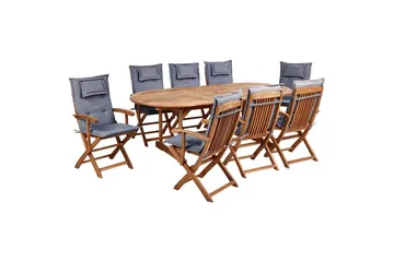 Matsalsset Maui II Ljus trä/grafitgrå, 8-Sits