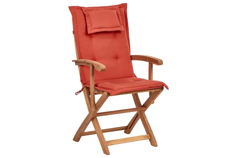 Matsalsset Maui II med parasoll Ljus trä/röd, 8-Sits - Ljus trä/röd, 8-Sits - Utemöbler - Utegrupp - Matgrupp utomhus