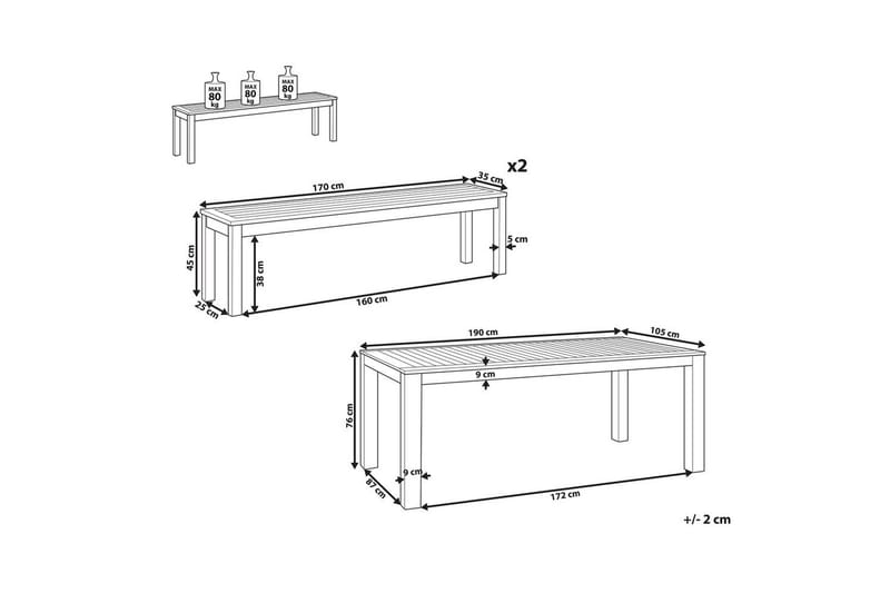 Matsalsset Monsano - Utemöbler - Utegrupp - Matgrupp utomhus