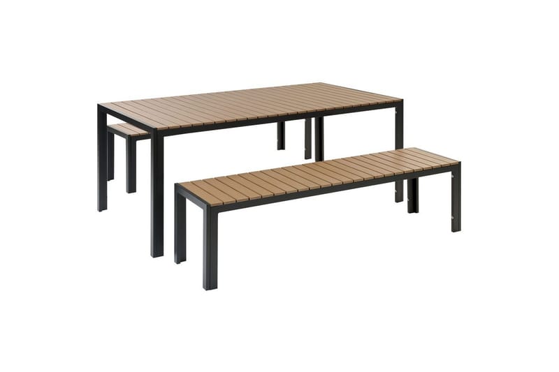 Matsalsset Nardo Ljus trä/svart - Ljus trä/svart - Utemöbler - Utegrupp - Matgrupp utomhus