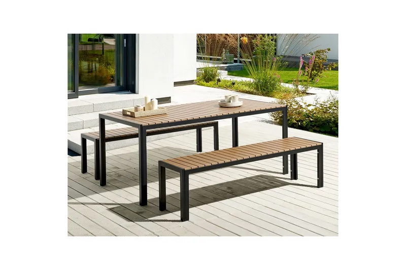 Matsalsset Nardo Ljus trä/svart - Ljus trä/svart - Utemöbler - Utegrupp - Matgrupp utomhus