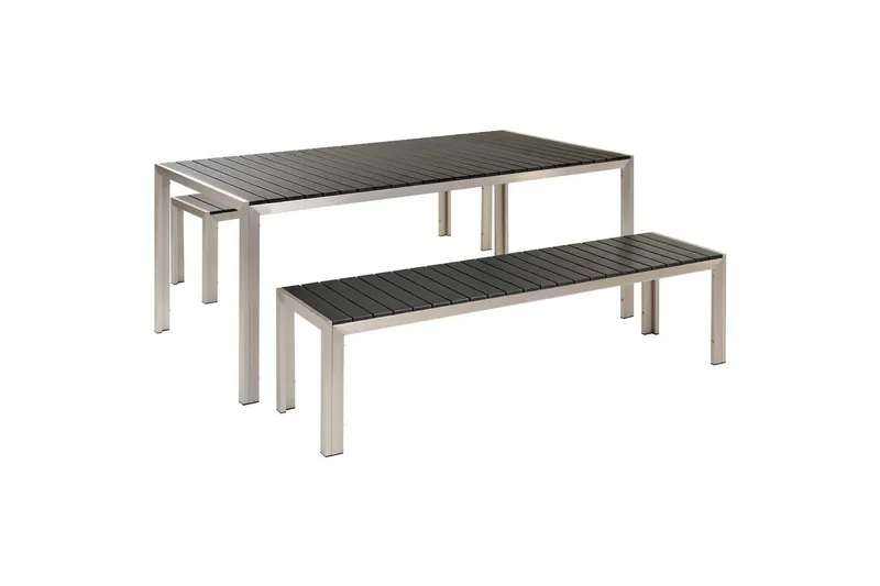Matsalsset Nardo Svart/Silver - Svart/Silver - Utemöbler - Utegrupp - Matgrupp utomhus