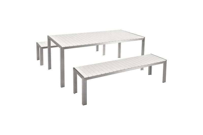 Matsalsset Nardo Vit/Silver - Vit/Silver - Utemöbler - Utegrupp - Matgrupp utomhus