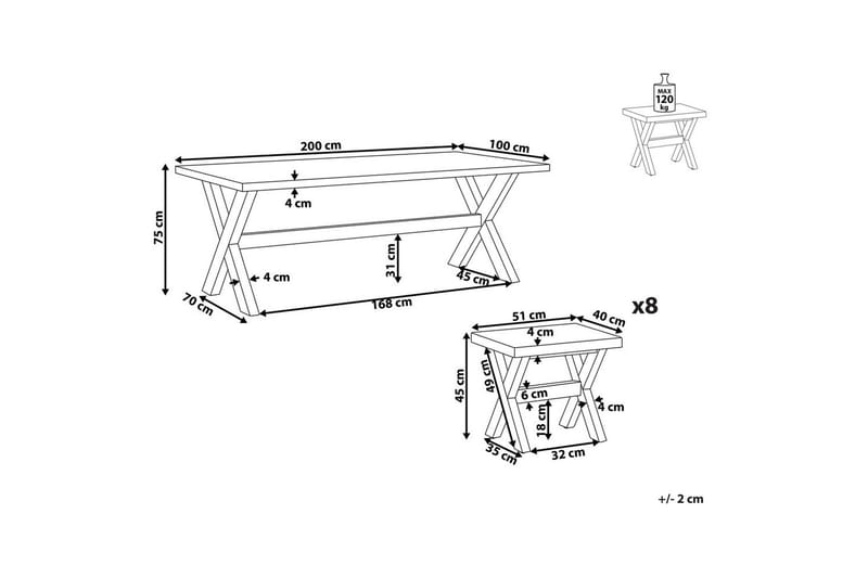 Matsalsset Olbia 8-Sits - 8-Sits - Utemöbler - Utegrupp - Matgrupp utomhus