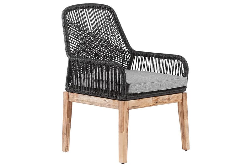 Matsalsset Oristano Grå/svart/ljus trä, 4-Sits - Grå/svart/ljus trä, 4-Sits - Utemöbler - Utegrupp - Matgrupp utomhus