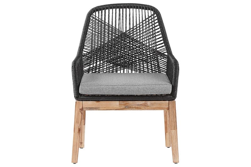 Matsalsset Oristano Grå/svart/ljus trä, 4-Sits - Grå/svart/ljus trä, 4-Sits - Utemöbler - Utegrupp - Matgrupp utomhus