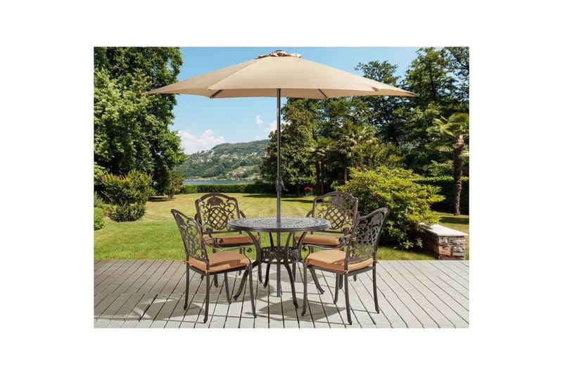 Matsalsset Salento med parasoll - Utemöbler - Utegrupp - Matgrupp utomhus