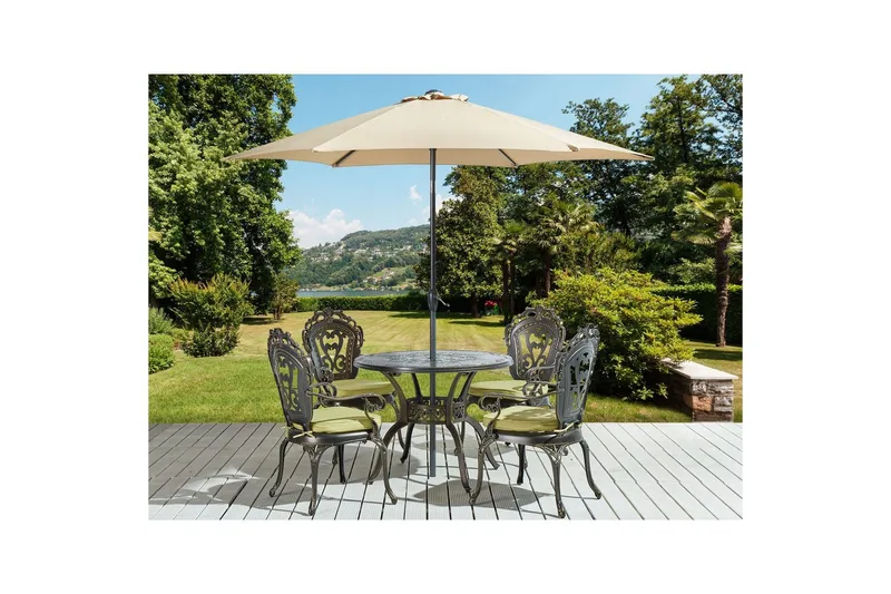 Matsalsset Sapri med parasoll - Utemöbler - Utegrupp - Matgrupp utomhus