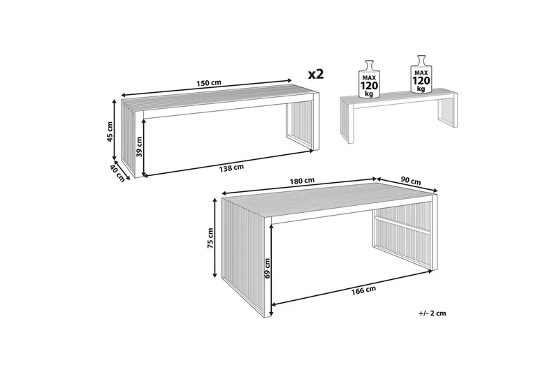 Matsalsset Sulzano - Utemöbler - Utegrupp - Matgrupp utomhus