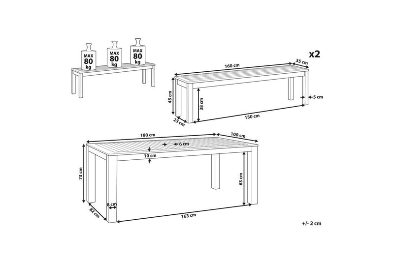 Matsalsset Tuscania - Utemöbler - Utegrupp - Matgrupp utomhus