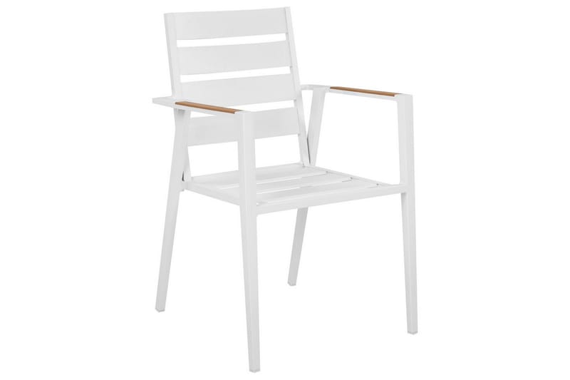 Matsalsset Valcanetto/Taviano Vitt/grått/ljust trä, 6-Sits - Vitt/grått/ljust trä, 6-Sits - Utemöbler - Utegrupp - Matgrupp utomhus