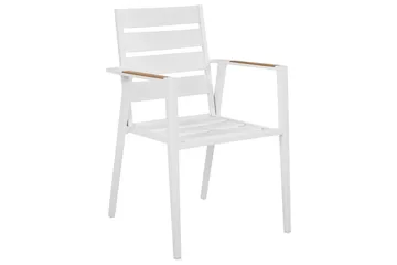 Matsalsset Valcanetto/Taviano Vitt/grått/ljust trä, 6-Sits - Vitt/grått/ljust trä, 6-Sits - Utemöbler - Utegrupp - Matgrupp utomhus
