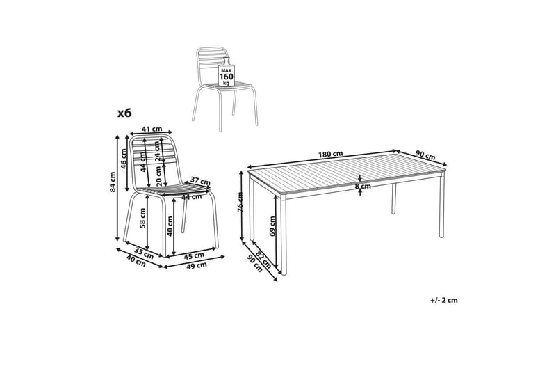 Matsalsset Vallese - Utemöbler - Utegrupp - Matgrupp utomhus