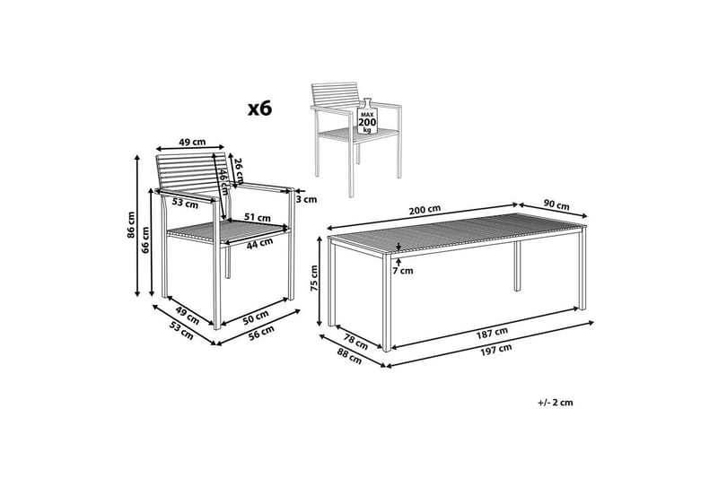 Matsalsset Viareggio - Utemöbler - Utegrupp - Matgrupp utomhus
