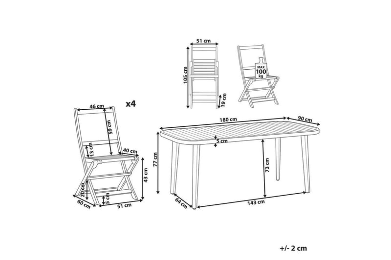 Matsalsset Paraggi 4-Sits - 4-Sits - Utemöbler - Utegrupp - Matgrupp utomhus