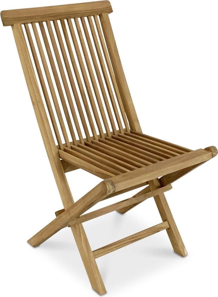 Menorca Matgrupp Utomhus 120 cm Rektangulärt i trä med 4 Fällbara teakstolar - Natur - Utemöbler - Utegrupp - Matgrupp utomhus