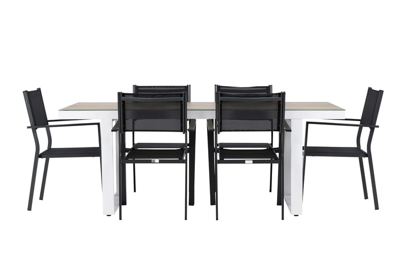 Merlo Matgrupp Utomhus cm Rektangulär med 6 Copacabana Utestolar - Vit - Utemöbler - Utegrupp - Matgrupp utomhus