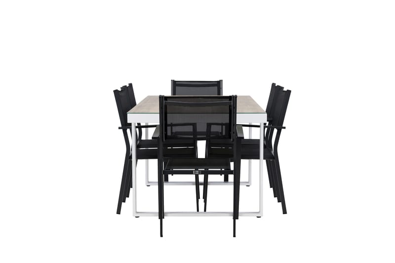 Merlo Matgrupp Utomhus cm Rektangulär med 6 Copacabana Utestolar - Vit - Utemöbler - Utegrupp - Matgrupp utomhus
