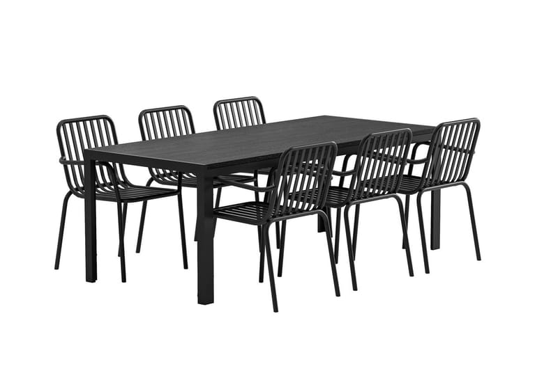 Mirko Matbord Utomhus 90x205 cm med 6 Peking Karmstol - Utemöbler - Utegrupp - Matgrupp utomhus