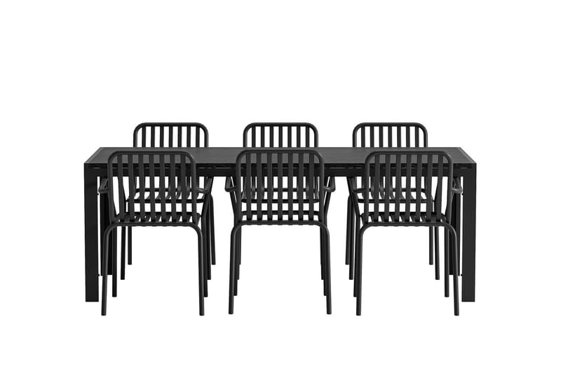 Mirko Matbord Utomhus 90x205 cm med 6 Peking Karmstol - Utemöbler - Utegrupp - Matgrupp utomhus