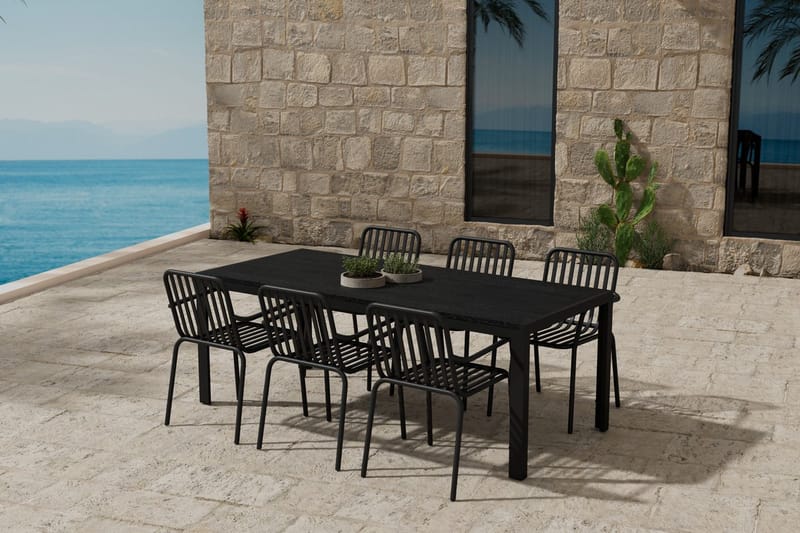 Mirko Matbord Utomhus 90x205 cm med 6 Peking Karmstol