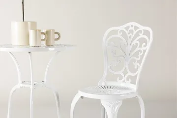 Nandin Matgrupp Utomhus + 2 Utestolar - Vit - Utemöbler - Utegrupp - Cafeset