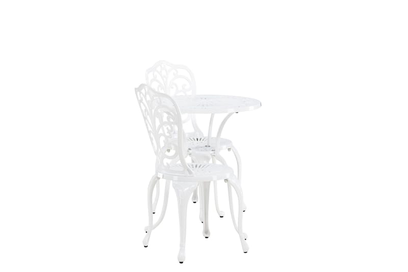 Nandin Matgrupp Utomhus + 2 Utestolar - Vit - Utemöbler - Utegrupp - Cafeset