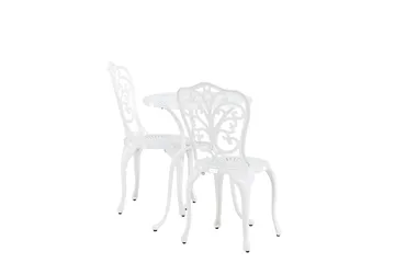 Nandin Matgrupp Utomhus + 2 Utestolar - Vit - Utemöbler - Utegrupp - Cafeset