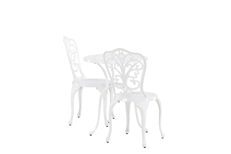 Nandin Matgrupp Utomhus + 2 Utestolar - Vit - Utemöbler - Utegrupp - Cafeset