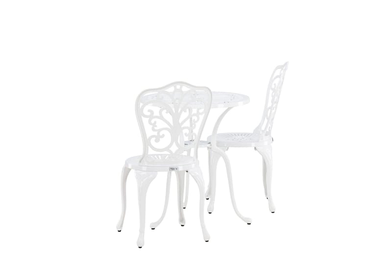 Nandin Matgrupp Utomhus + 2 Utestolar - Vit - Utemöbler - Utegrupp - Cafeset