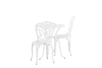 Nandin Matgrupp Utomhus + 2 Utestolar - Vit - Utemöbler - Utegrupp - Cafeset