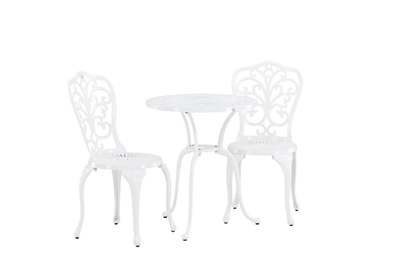 Nandin Matgrupp Utomhus + 2 Utestolar - Vit - Utemöbler - Utegrupp - Cafeset