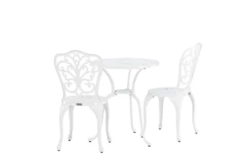 Nandin Matgrupp Utomhus + 2 Utestolar - Vit - Utemöbler - Utegrupp - Cafeset