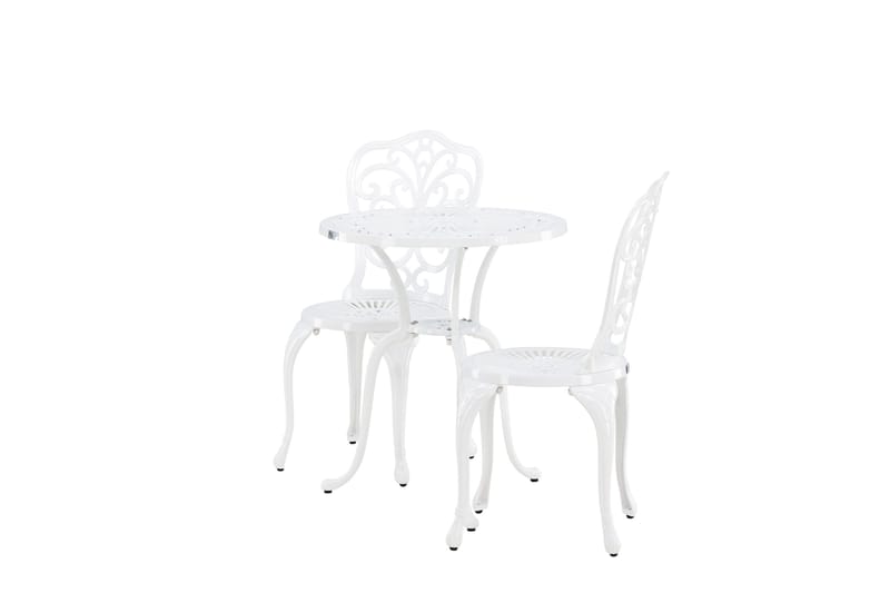 Nandin Matgrupp Utomhus + 2 Utestolar - Vit - Utemöbler - Utegrupp - Cafeset