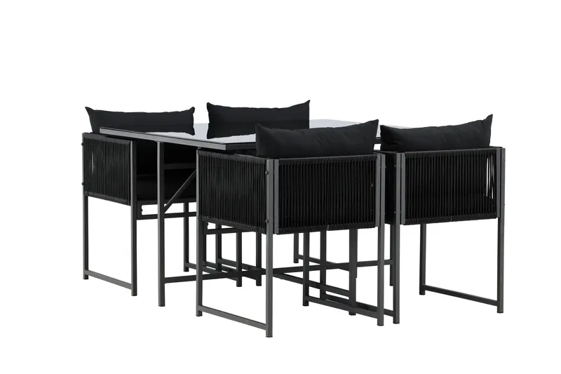 Noto Matgrupp Utomhus 4-sits - Svart - Utemöbler - Utegrupp - Matgrupp utomhus