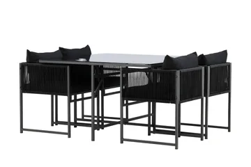 Noto Matgrupp Utomhus 4-sits - Svart - Utemöbler - Utegrupp - Matgrupp utomhus