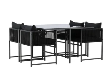Noto Matgrupp Utomhus 4-sits - Svart - Utemöbler - Utegrupp - Matgrupp utomhus