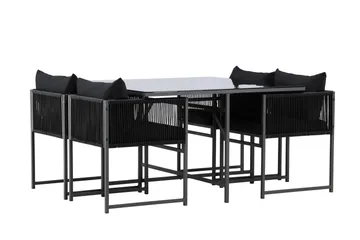 Noto Matgrupp Utomhus 4-sits - Svart - Utemöbler - Utegrupp - Matgrupp utomhus