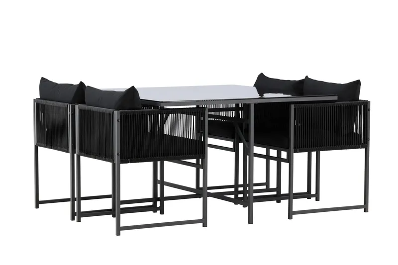 Noto Matgrupp Utomhus 4-sits - Svart - Utemöbler - Utegrupp - Matgrupp utomhus
