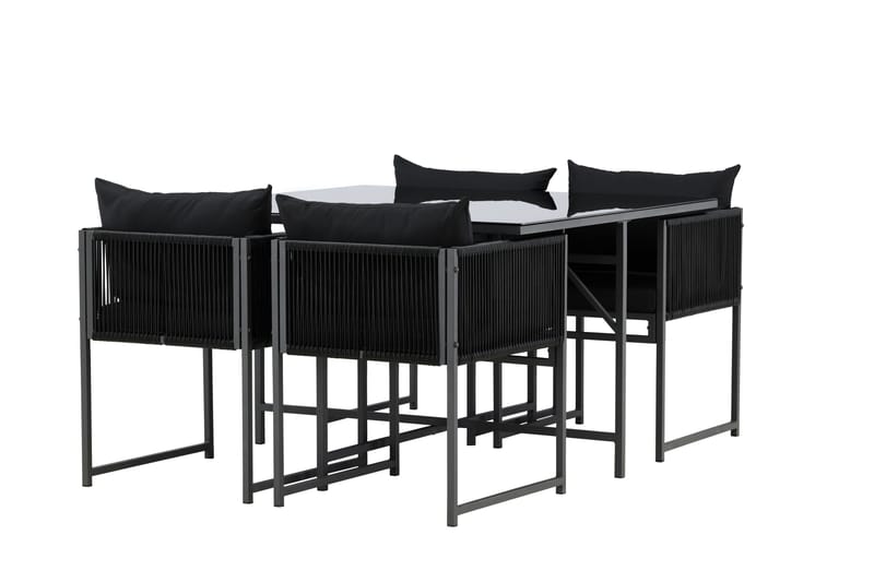 Noto Matgrupp Utomhus 4-sits - Svart - Utemöbler - Utegrupp - Matgrupp utomhus