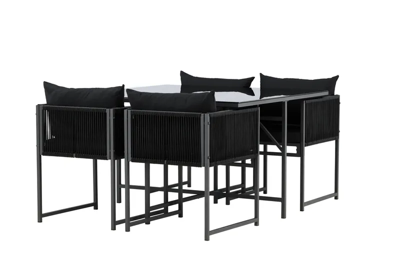 Noto Matgrupp Utomhus 4-sits - Svart - Utemöbler - Utegrupp - Matgrupp utomhus