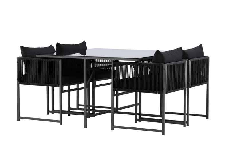 Noto Matgrupp Utomhus 4-sits - Svart - Utemöbler - Utegrupp - Matgrupp utomhus