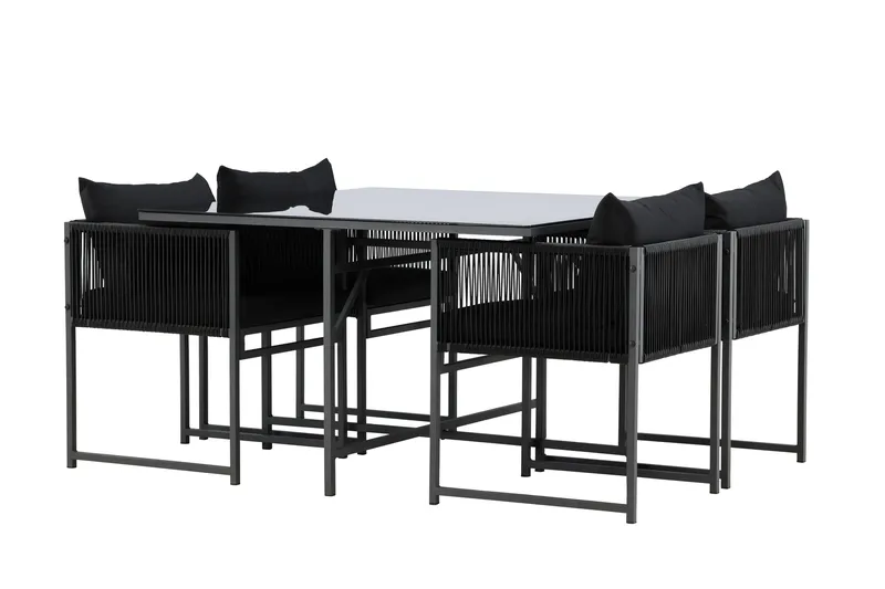 Noto Matgrupp Utomhus 4-sits - Svart - Utemöbler - Utegrupp - Matgrupp utomhus
