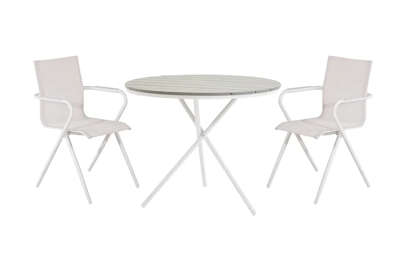 Parma Matgrupp Rund Ø90cm + 2 Alina Matstolar Svart, Svart
