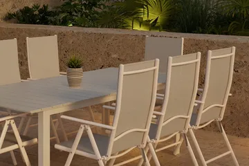 Rektangulärt matbord Levels 229 cm Utomhus med 8 Break Karmstol - Utemöbler - Utegrupp - Matgrupp utomhus