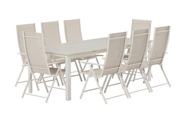 Rektangulärt matbord Levels 229 cm Utomhus med 8 Levanzo Karmstol - Utemöbler - Utegrupp - Matgrupp utomhus