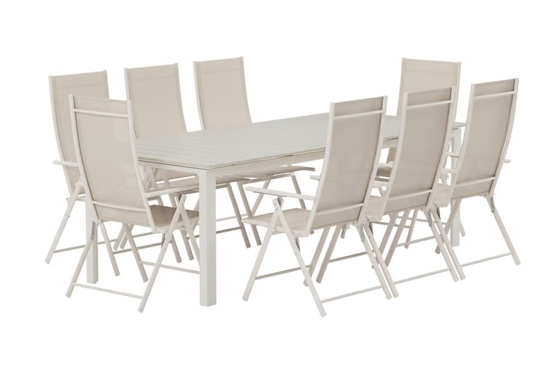 Rektangulärt matbord Levels 229 cm Utomhus med 8 Levanzo Karmstol - Utemöbler - Utegrupp - Matgrupp utomhus
