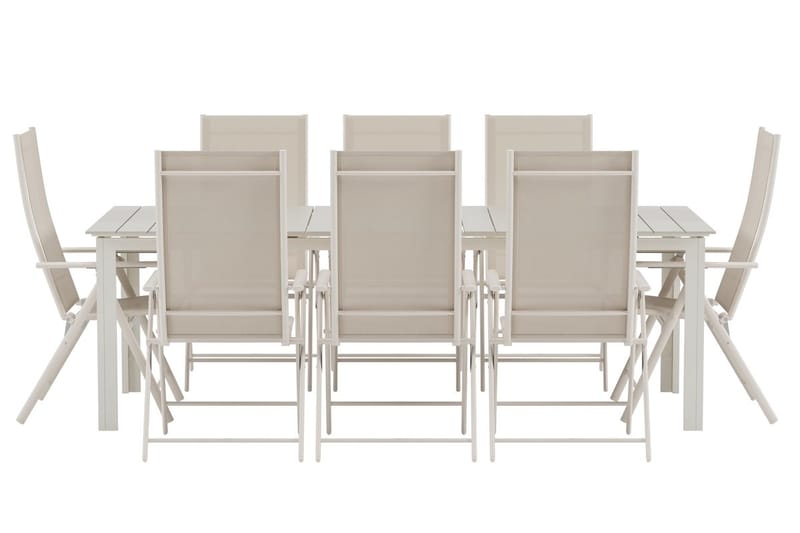 Rektangulärt matbord Levels 229 cm Utomhus med 8 Levanzo Karmstol - Utemöbler - Utegrupp - Matgrupp utomhus